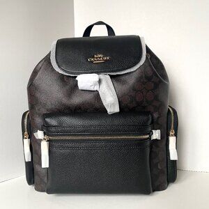 Coach CZ187 Baby Diaper Backpack Brown Signature Canvas Leather w/ Changing Pad